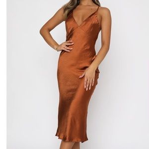Field of Dreams Midi Dress Rust
